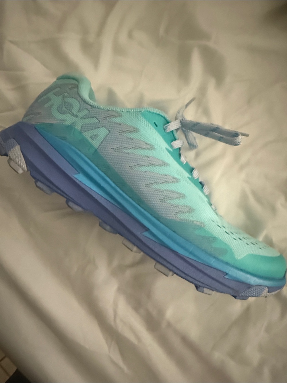Hoka Women's Running Shoe in Teal and Blue